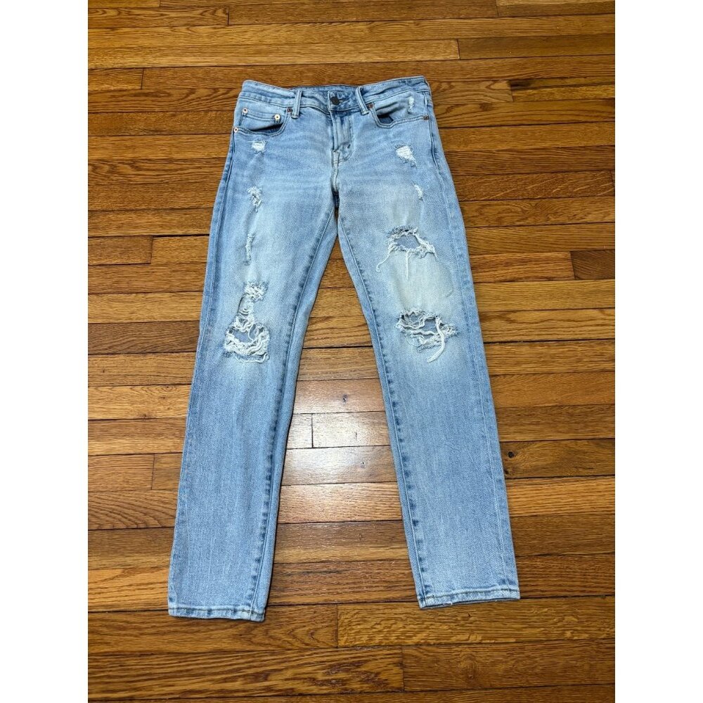 American Eagle Mens Skinny Jeans Size 30x30 Next Level Airflex Distressed Denim